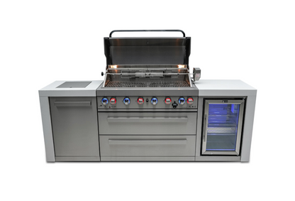 Mont Alpi 6-burner Deluxe Island with Fridge Cabinet MAI805-DFC - 94''