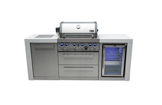 Mont Alpi 4-burner Deluxe Island with Fridge Cabinet MAI400-DFC 82''