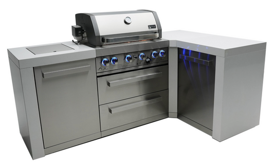Mont Alpi 4-burner Deluxe Island with a 90-Degree Corner MAi400-D90 - 82''