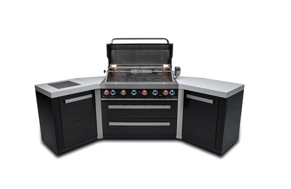 Mont Alpi 805 Black 6-burner Island with 45-Degree Corners  MAi805-BSS45 - 110"