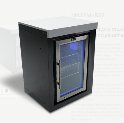 Mont Alpi Black Stainless Steel Fridge Cabinet Module