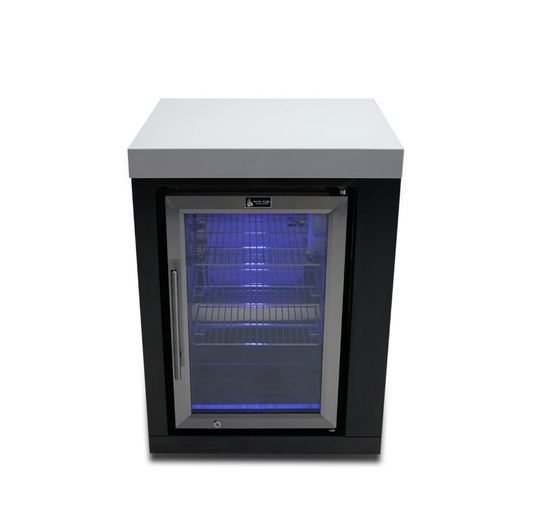 Mont Alpi Black Stainless Steel Fridge Cabinet Module