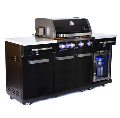 Mont Alpi 957 Propane Island W/ Compact Refrigerator, Infrared Rear Burner & Rotisserie Kit - MA-957FC