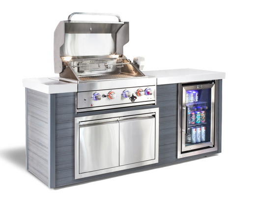 Mont Alpi 4-Burner Artwood Island in Stainless Steel - MA400-AW