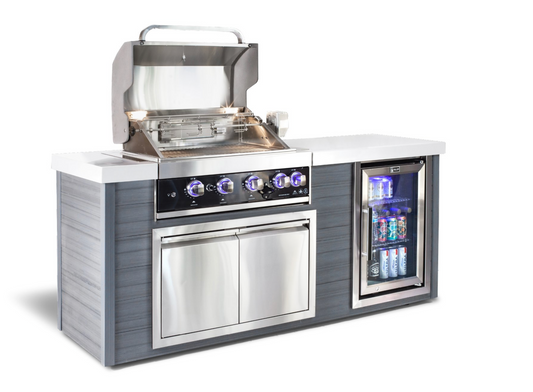 Mont Alpi 4-Burner Artwood Island in Black Stainless Steel  - MA400-AWBSS