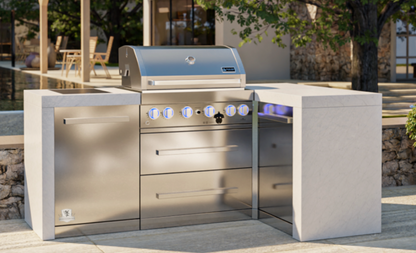 Mont Alpi 4-burner Deluxe Island with a 90-Degree Corner MAi400-D90 - 82''