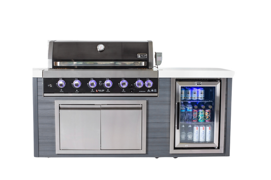 Mont Alpi 6-Burner Artwood Island in Black Stainless Steel -MA805-AWBSS