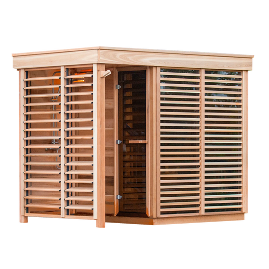 Outdoor 580 Pure Cube Sauna - 3 Person - Clear Red Cedar