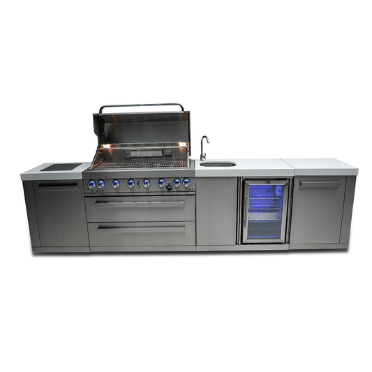 Mont Alpi 6-Burner Island with a Beverage Center MAi805-BEV - 132''