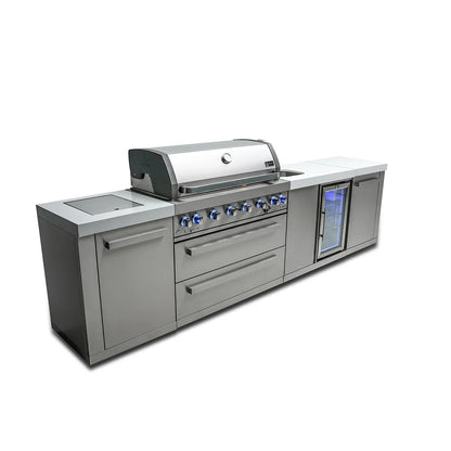 Mont Alpi 6-Burner Island with a Beverage Center MAi805-BEV - 132''