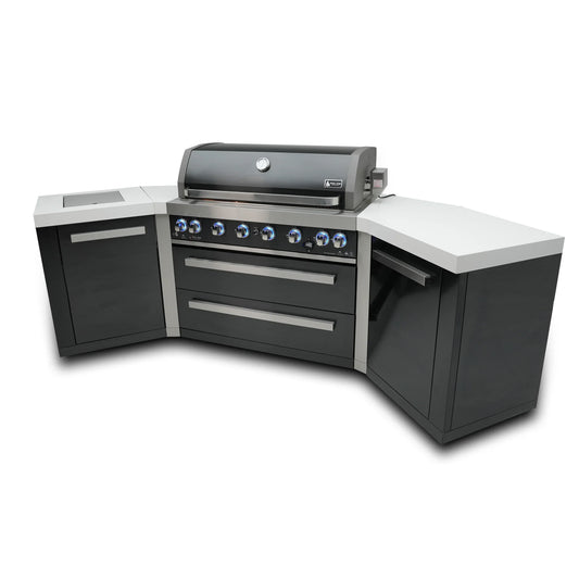 Mont Alpi 805 Black 6-burner Island with 45-Degree Corners  MAi805-BSS45 - 110"