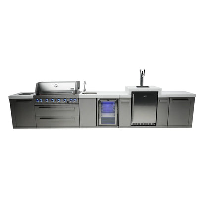 Mont Alpi 805 BBQ Grill Island with Kegerator & Beverage Center - MAi805-KEGBEV - 180''