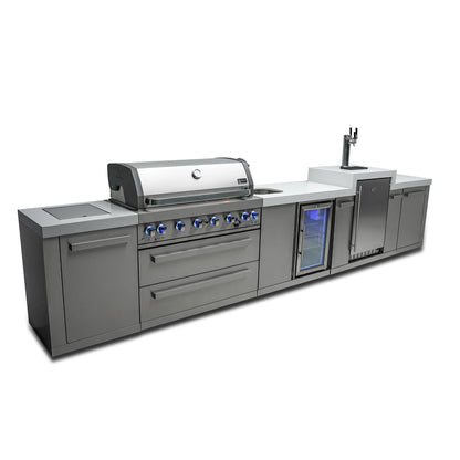 Mont Alpi 805 BBQ Grill Island with Kegerator & Beverage Center - MAi805-KEGBEV - 180''