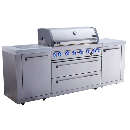 Mont Alpi 805 BBQ Grill Island features a 6-burner gas MAi805 94''