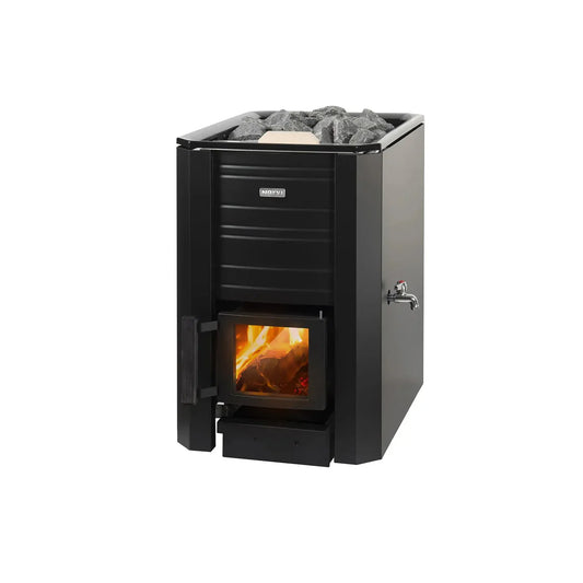 Narvi Black Wood Burning Sauna Heater 20 + Box of Sauna Rocks